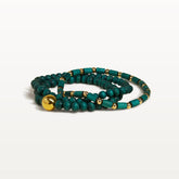 Gunilla bracelet, dark lagoon blue and gold