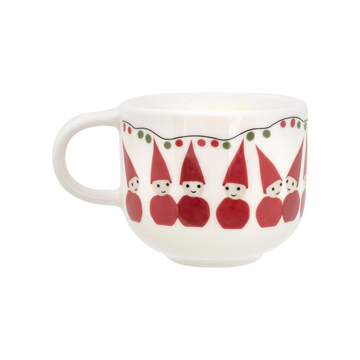 Elves in a Party cup and plate, 1,5 dl, red and white