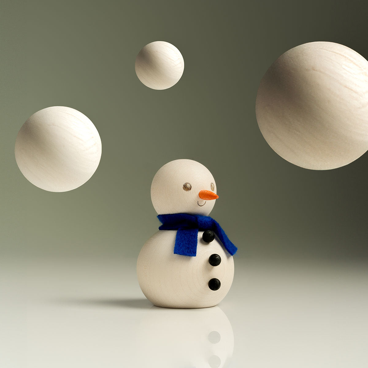 Snowman decoration,  10 cm, ecru