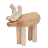 Reindeer sculpture, 14 cm, varnished wood