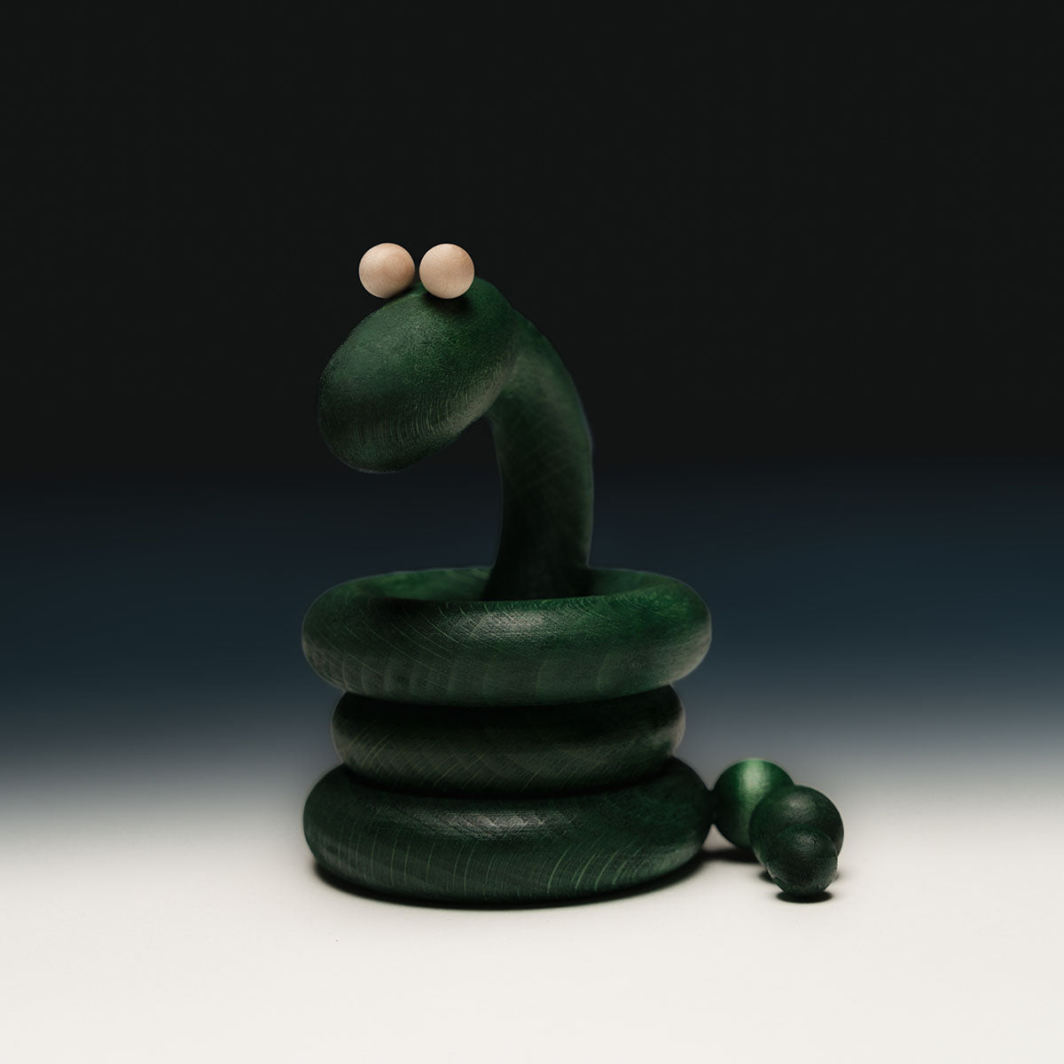 Snake sculpture, green