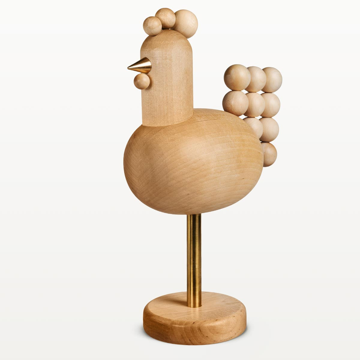 Cockerel sculpture, 25,5 cm, varnished wood