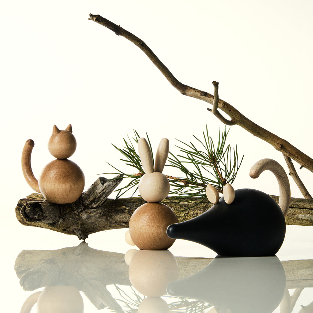 Mouse sculpture, 7 cm, black