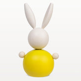 Rabbit wooden figurine 16 cm, yellow