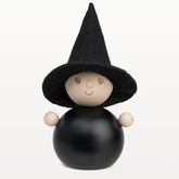 Witch wooden figurine, 16 cm, black