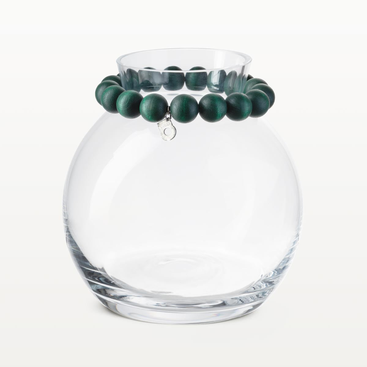 Pore glass vase, 16 cm cm, green