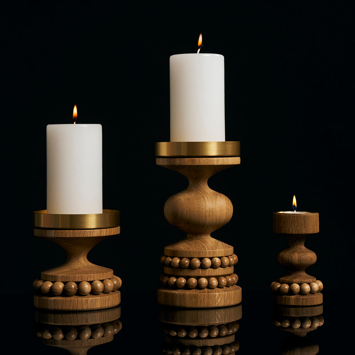 Ruustinna candleholder, oak