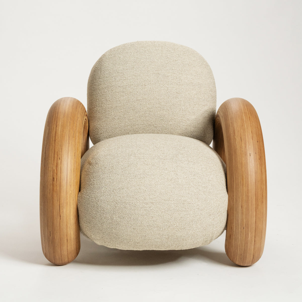Ram lounge chair, Laurizon bouclé, off-white