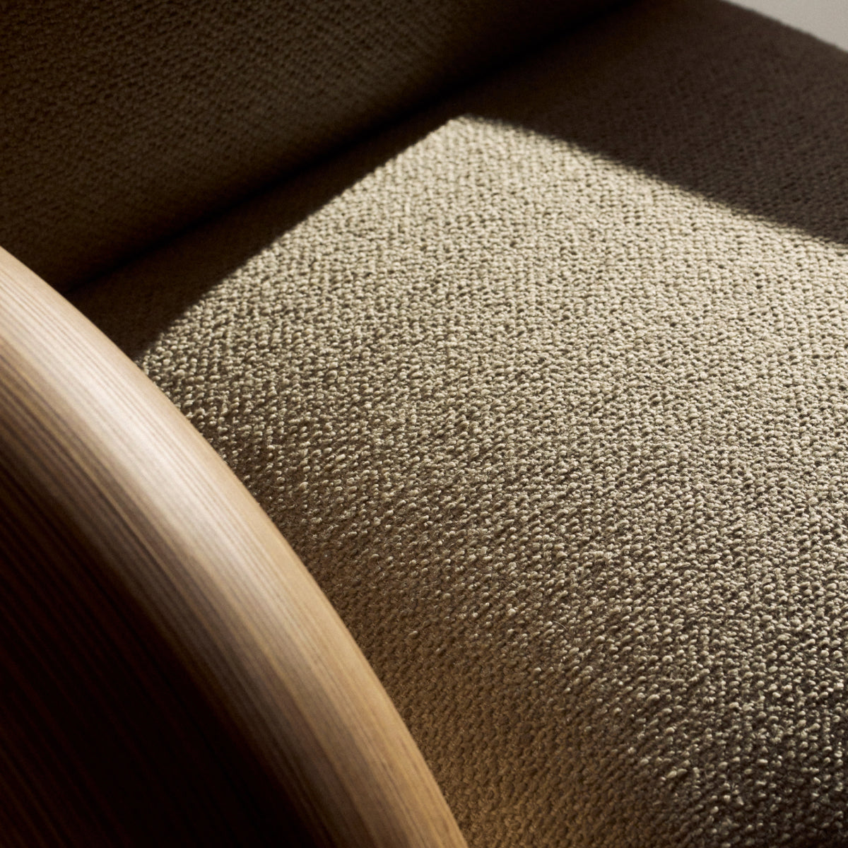Ram lounge chair, Laurizon bouclé, off-white
