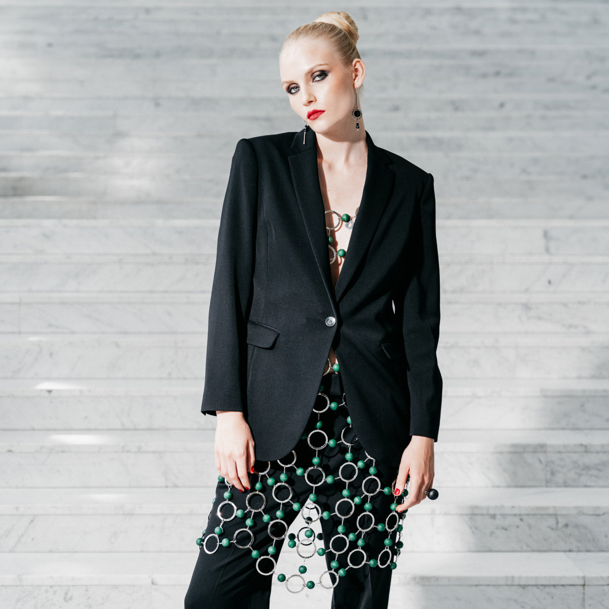 Sola blazer, wool-stretch, black