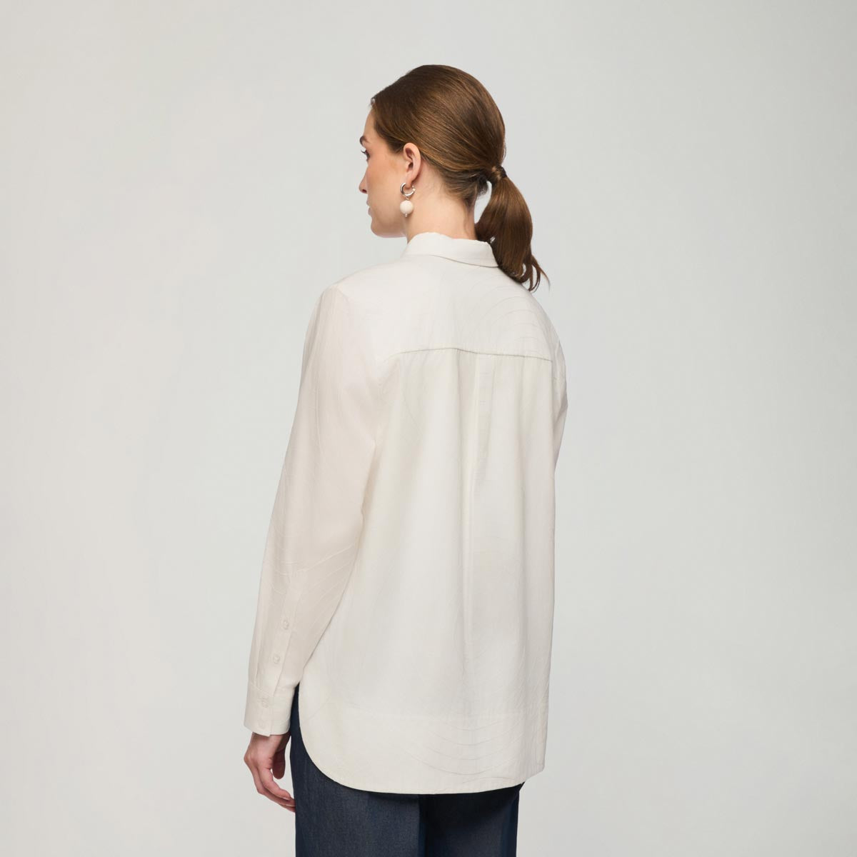 Leila blouse, Aallot, white