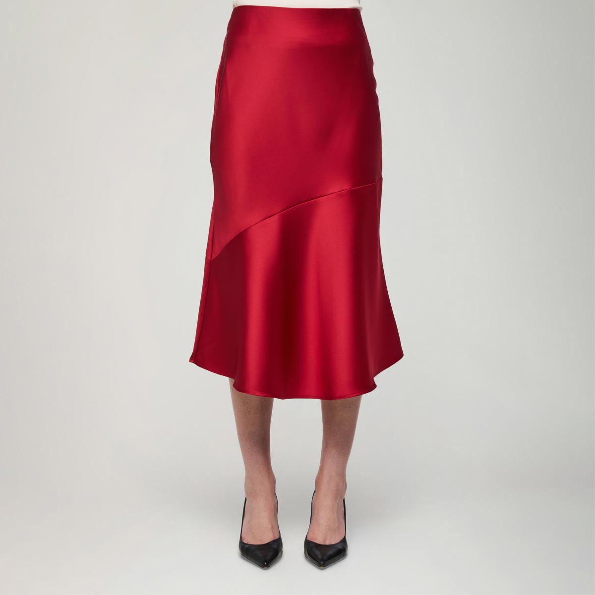 Kelly skirt, satin, dark red