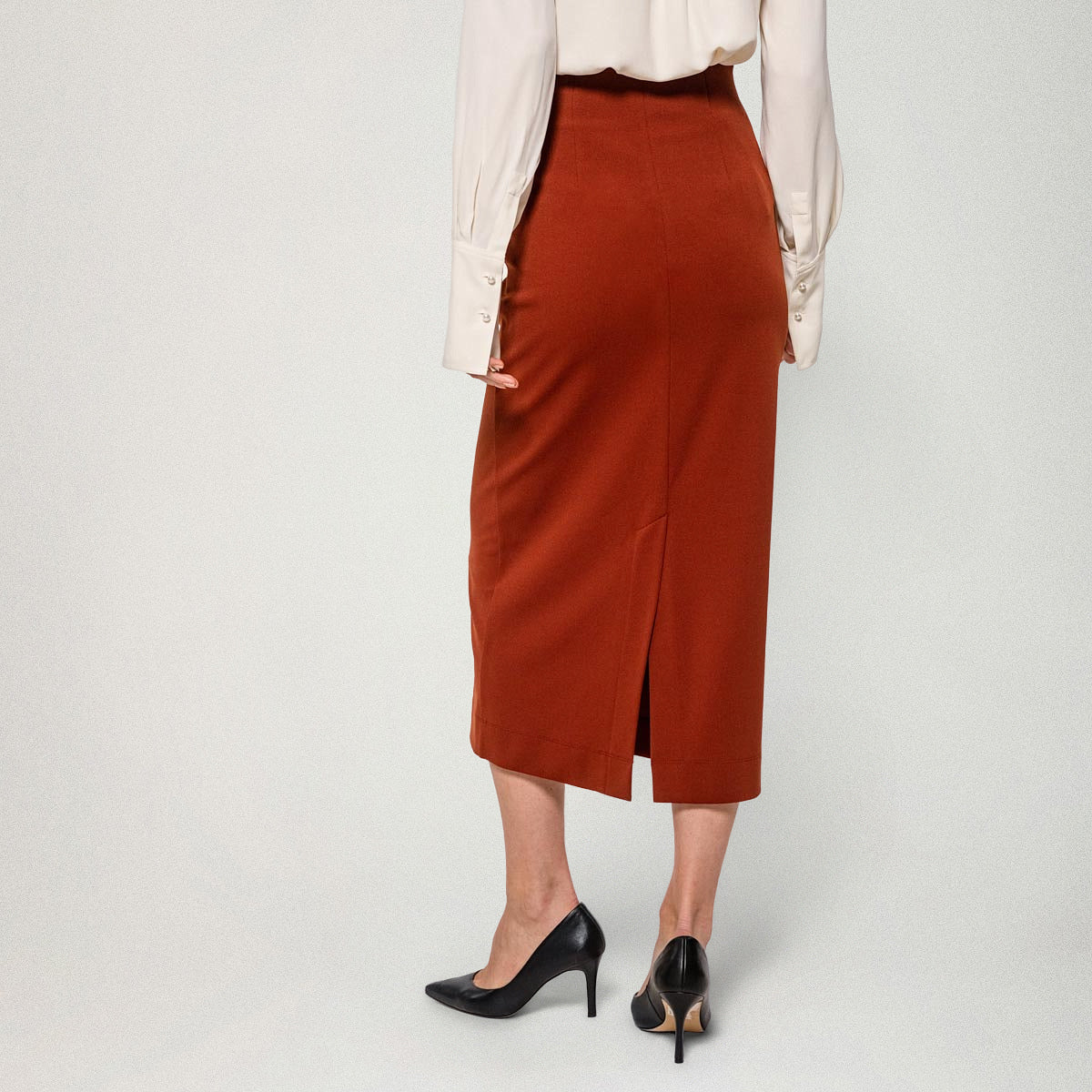 Fiia skirt, jersey, dark copper