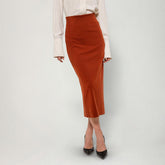 Fiia skirt, jersey, dark copper