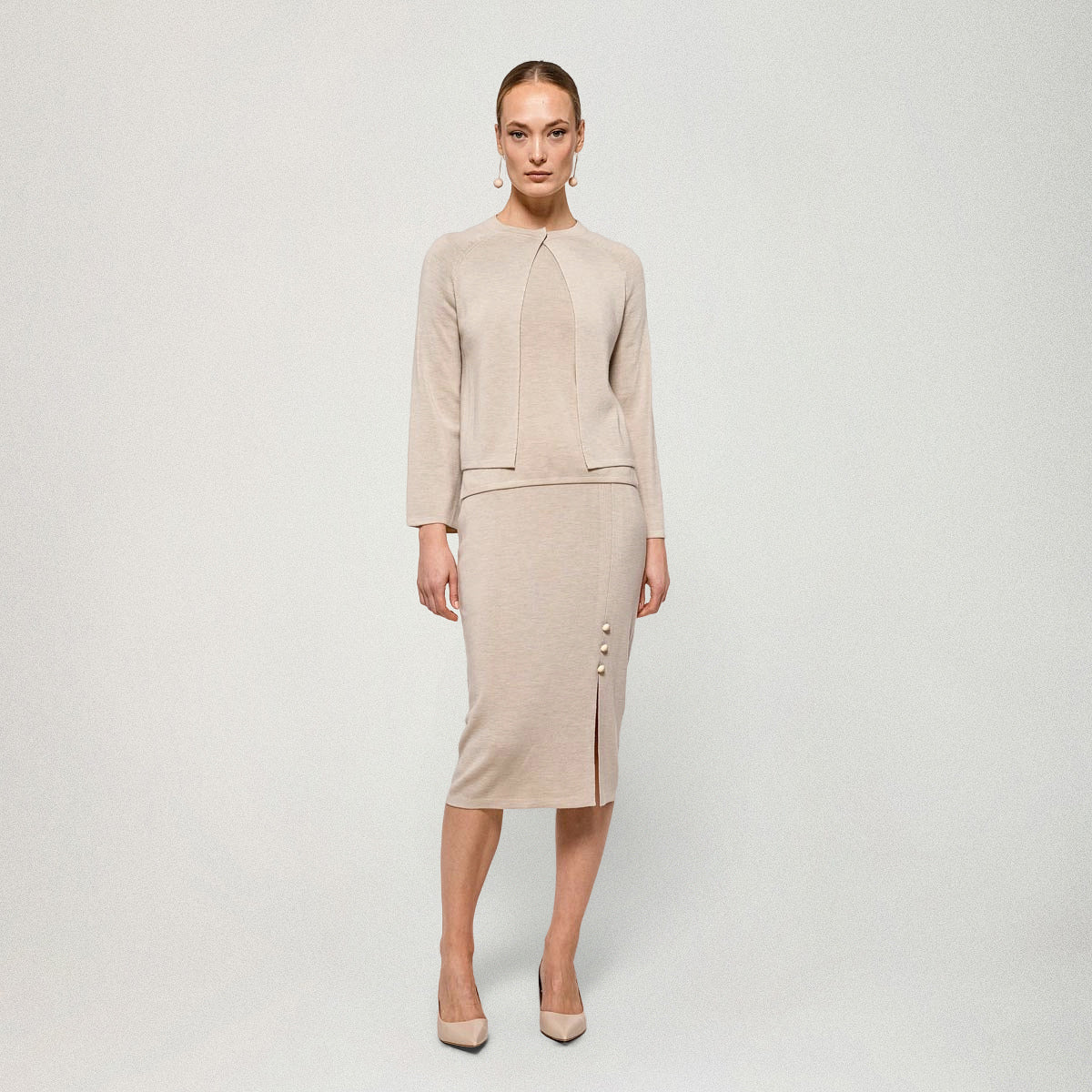 Alessia knit skirt, beige