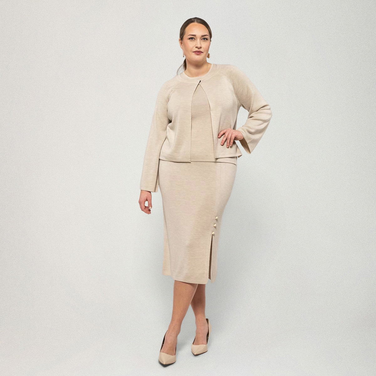 Alessia knit skirt, beige