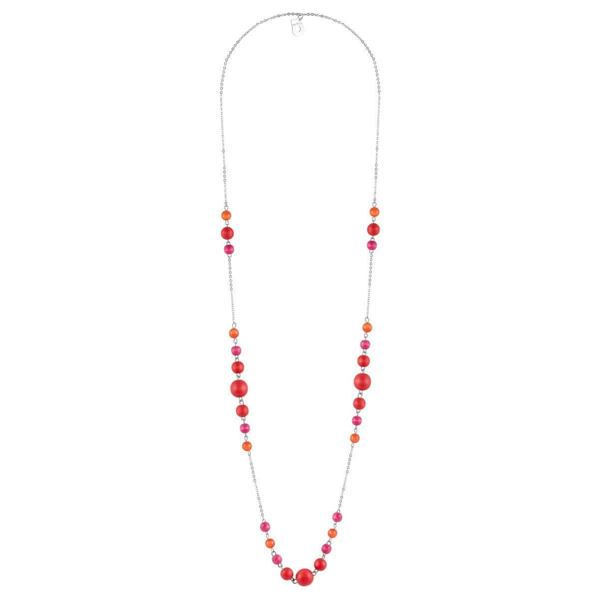 Irene necklace, shades of red