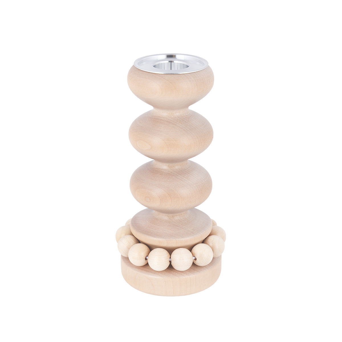 Linna candleholder, varnished wood