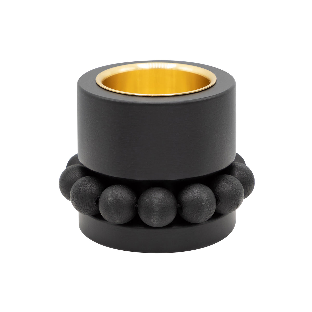 Prinsessa candleholder, black and gold