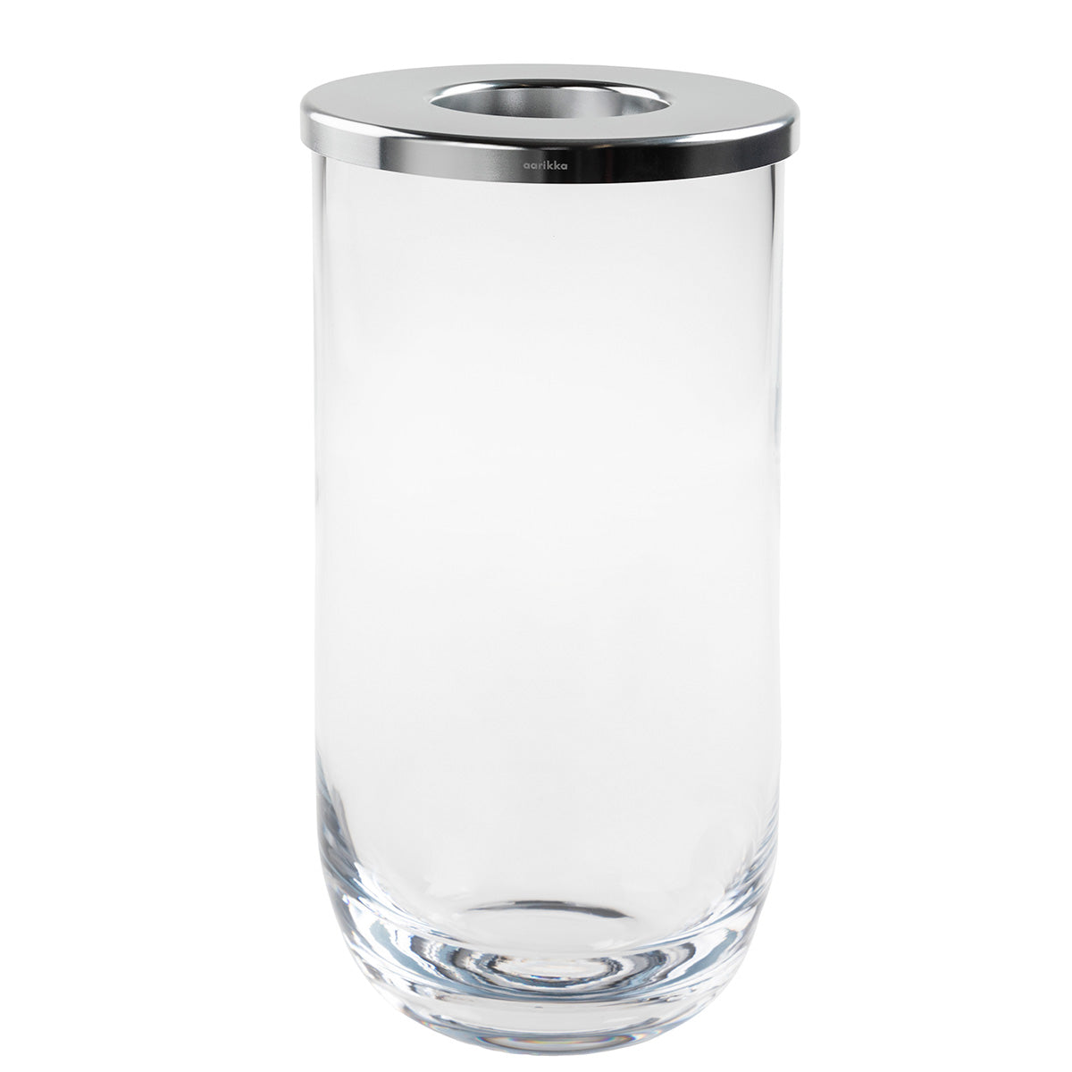 Duo glass vase, clear and silver, 24 cm