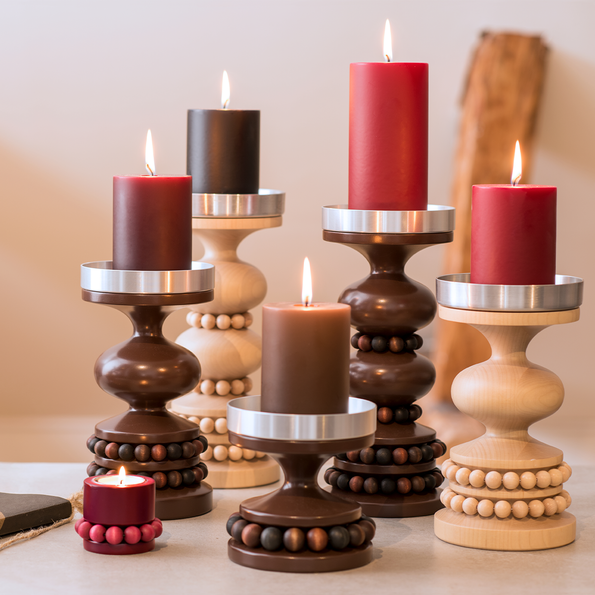 Ruustinna candleholder, dark brown