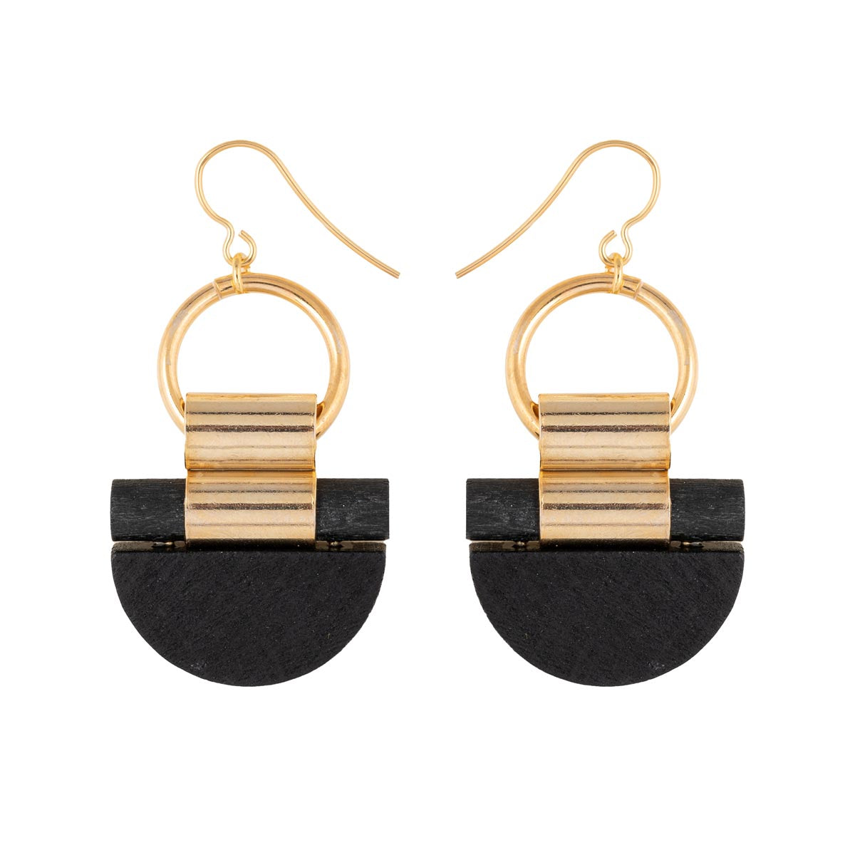 Kelohonka earrings, black and gold